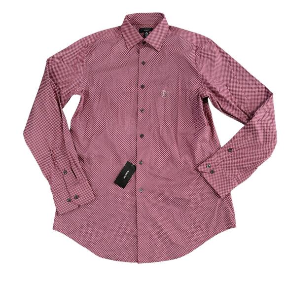 Alfani Men's Slim Fit Puzzle Print Button Down Dress Shirt Size M $65 - Picture 2 of 8